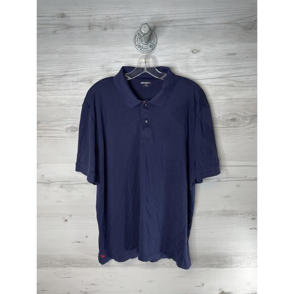UNTUCKit Polo Shirt Mens Extra Large Navy Damaschino 100% Cotton Short Sleeve - Picture 1 of 9